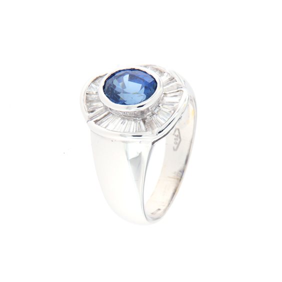 Anello Roman Gioielli Donna in Oro bianco Zaffiro 2.00 Ct AN.ZAF-J-8 - AN.ZAF-J-8